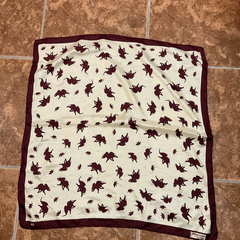 Hunting World Silk scarf Featuring Elephant Print
